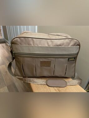 Vintage Sanibel Beige Nylon Travel Bag Carry-On Tote
